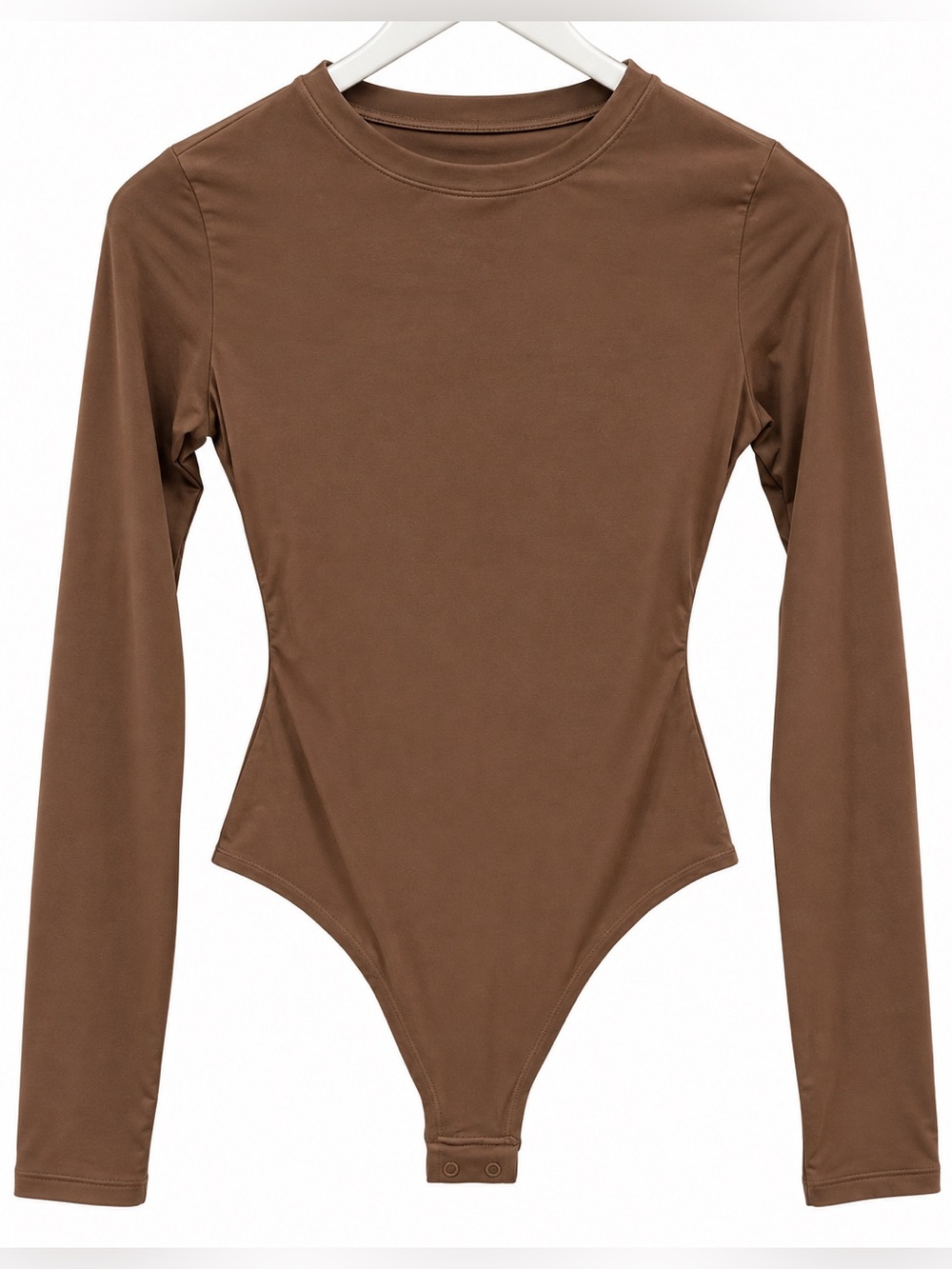 SKIMS Chocolate Brown Long Sleeve Crewneck Bodysuit – XS